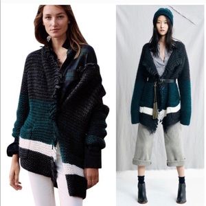 Madewell colorblock fringe sweater